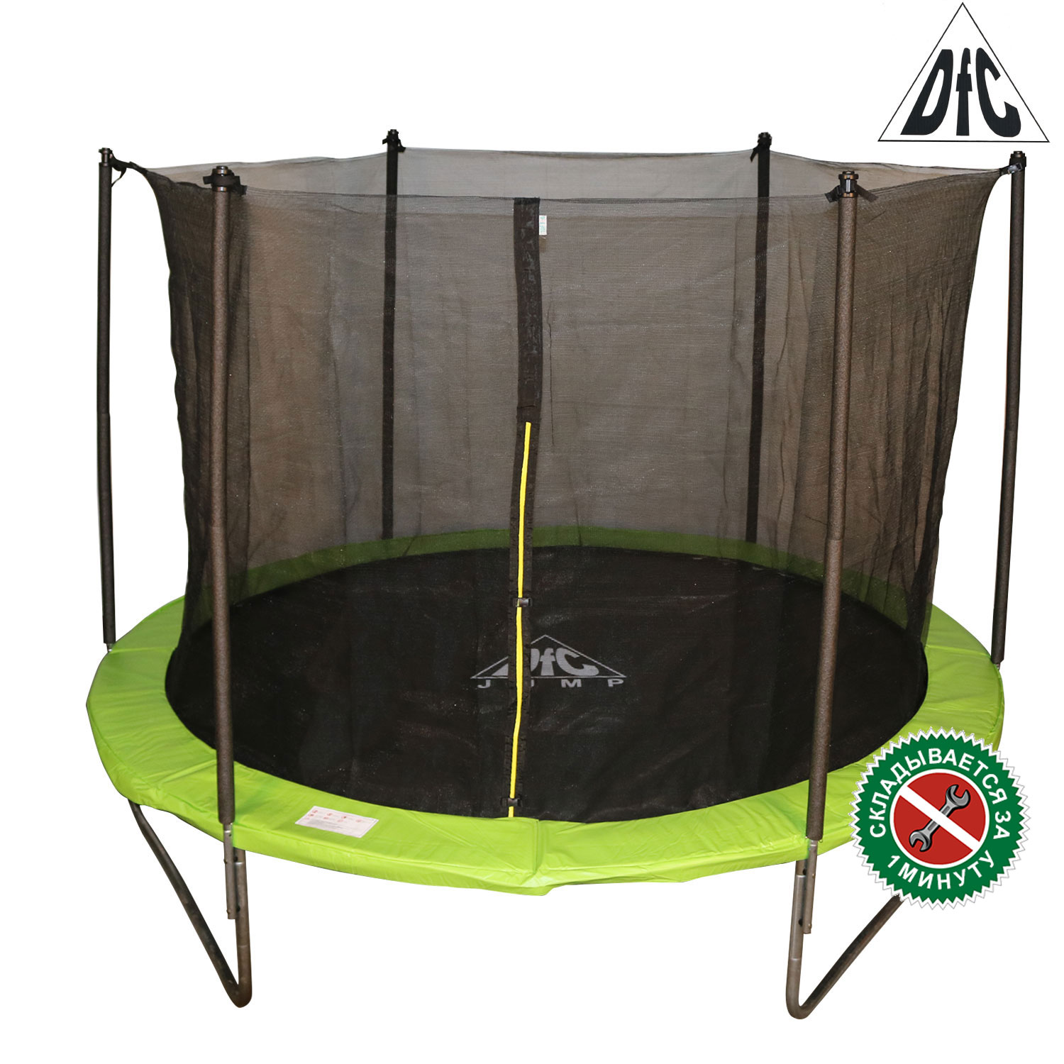 12ft-tr-eag Батут DFC JUMP 12ft c сеткой, цвет apple green