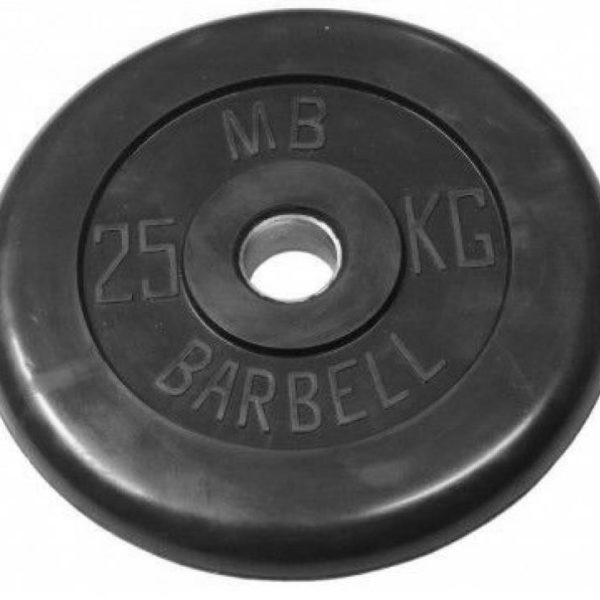 Диск обрезиненный BARBELL MB (металлическая втулка) 25 кг / диаметр 31 мм
