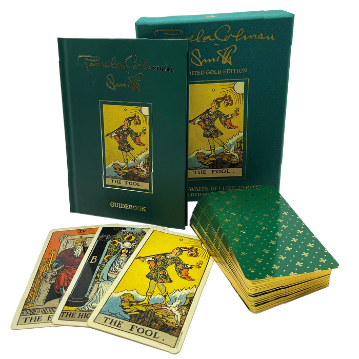 Карты-Таро-Smith-Waite-Deluxe-Tarot-Gilden-Deck-Book-Set-US-Games-Памела-Колман-Смит-Смит-Уэйт-Делюкс-1 Карты Таро «Smith-Waite Deluxe Tarot: Gilden Deck Book Set» US Games / Памела Колман Смит: Смит-Уэйт Делюкс